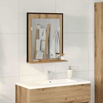 vidaXL Miroir de salle de bain chêne artisanal 50 x 12 x 60 cm