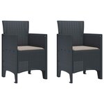 vidaXL Chaise de jardin 2 Pièces Anthracite 53 x 49 x 85 cm PP