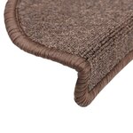 vidaXL Tapis d'escalier 10 pièces 56 x 17 x 3 cm marron café demi-rond