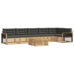 vidaXL Ensemble de canapés d'extérieur 7 Pièces Blanc et anthracite