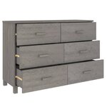 vidaXL Buffet HAMAR Gris clair 113x40x80 cm Bois massif de pin
