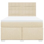 vidaXL Sommier à lattes de lit avec matelas Crème 160x200 cm Tissu