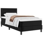 vidaXL Lit à ressorts avec matelas Noir 90 x 200 cm Simili cuir