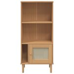 vidaXL Bibliothèque SENJA aspect de rotin marron bois massif de pin