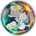 Pièce de monnaie en Argent 10 Yuan g 30 Millésime 2025 GALACTIC PANDA