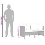 vidaXL Canapé de jardin à 2 places avec coussins Gris Résine tressée