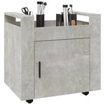 vidaXL Chariot de bureau Gris béton 60x45x60 cm Bois d'ingénierie