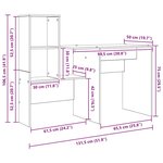 vidaXL Bureau Sonoma gris 131 5 x 50 x 106 5 cm Bois d'ingénierie