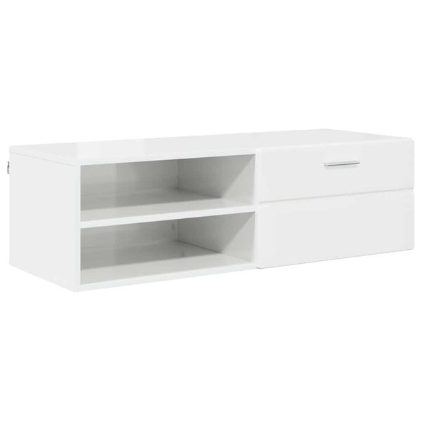vidaXL Cabinet en Bois avec tiroir Blanc brillant 100 5 x 39 x 30 cm