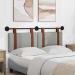 vidaXL Tête de lit suspendue Avec lumière LED Gris nuage PU antique