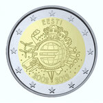 2 euros commémorative Estonie 2012 - 10 ans de l'euro.