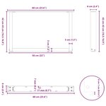 vidaXL Pieds de table basse en U  2 pièces  noir  60 x (42-43) cm  acier