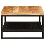 vidaXL Table basse Marron et Noir Bois de mangue massif
