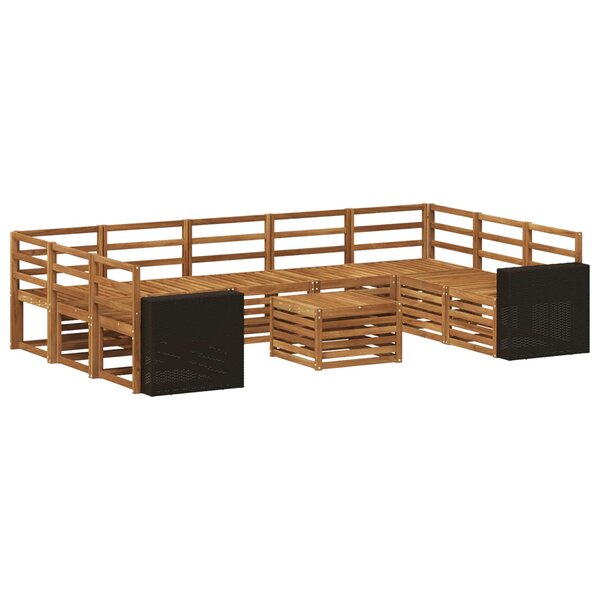 vidaXL Ensemble de canapés d'extérieur 10 pc Naturel