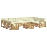 vidaXL Ensemble de canapés d'extérieur 10 pc Blanc et crème