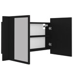 Vidaxl armoire à miroir de salle de bain led noir 80x12x45 acrylique