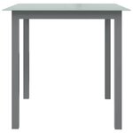 vidaXL Table de jardin Gris clair 80x80x74 cm Aluminium et verre