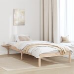 vidaXL Cadre de lit avec tables de chevet Marron Marron