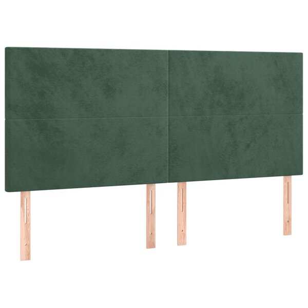 vidaXL Tête de lit Vert foncé 200x5x118/128 cm Velours