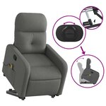 vidaXL Fauteuil de massage inclinable Gris foncé Tissu