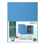 Paquet de 50 chemises 2 rabats ROCK''S 210 - 24x32cm - Bleu x 5 EXACOMPTA