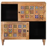 vidaXL Buffet avec porte Naturel 80 x 33 x 75 cm Bois de mangue massif