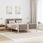 vidaXL Cadre de lit Marron et taupe 140 x 200 cm Bois massif en pin