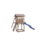 AXI Beach Tower avec Balancoire Double Marron Bleu Toboggan