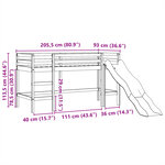 vidaXL Lit mezzanine enfants avec tour bleu 80x200cm bois pin massif