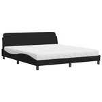 vidaXL Lit avec matelas noir 180x200 cm tissu