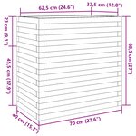 vidaXL Jardinière cire marron 70x40x68 5 cm bois de pin massif