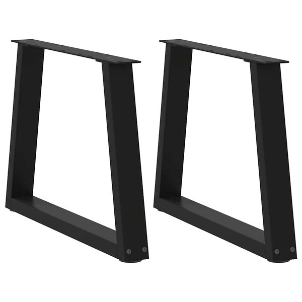 vidaXL Pieds de table basse en forme de V  2 pièces  noir  60 x (42-43 3) cm  acier