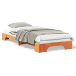 vidaXL Cadre de lit surélevé avec stockage Marron bois