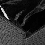 vidaXL Boîte de rangement de jardin et roues noir résine tressée