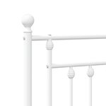vidaXL Cadre de lit métal sans matelas et tête de lit blanc 150x200 cm