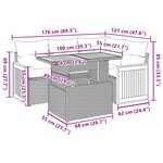 vidaXL Salon de jardin 5 Pièces avec coussins noir résine tressée acacia