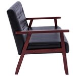 vidaXL Canapé à 3 places Noir Similicuir