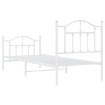 vidaXL Cadre de lit métal sans matelas avec pied de lit blanc 80x200cm