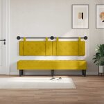 vidaXL Tête de lit suspendue Jaune Velours