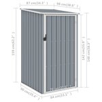 vidaXL Abri de jardin Gris 87x98x159 cm Acier galvanisé