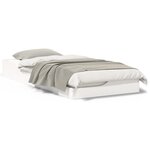 vidaXL Cadre de lit surélevé Blanc 100 x 200 cm Bois massif en pin