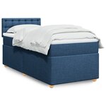 vidaXL Sommier à lattes de lit avec matelas Bleu 100x200 cm Tissu