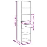 vidaXL Buffet haut gris béton 50x42 5x185 cm bois d'ingénierie