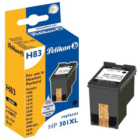 H83 cartouche jet d'encre compatible avec oem ch563ee 301/301xl noir pelikan printing