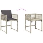vidaXL Ensemble à manger de jardin 11Pièces avec coussins gris poly rotin