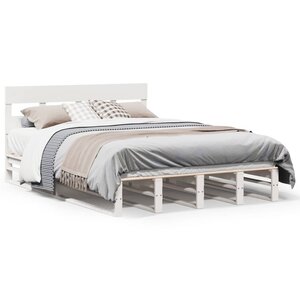 vidaXL Cadre de lit sans matelas blanc 120x190 cm bois de pin massif