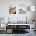 vidaXL Cadre de lit métal sans matelas et pied de lit blanc 150x200 cm