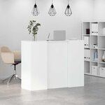 vidaXL Bureau de réception blanc 135x50x103 5 cm bois d'ingénierie