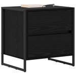 vidaXL Table de chevet avec tiroir 2 Pièces Chêne noir 50 x 39 5 x 50 cm