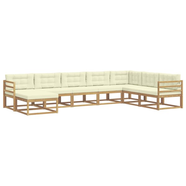 vidaXL Ensemble de canapés d'extérieur 8 Pièces Blanc et crème